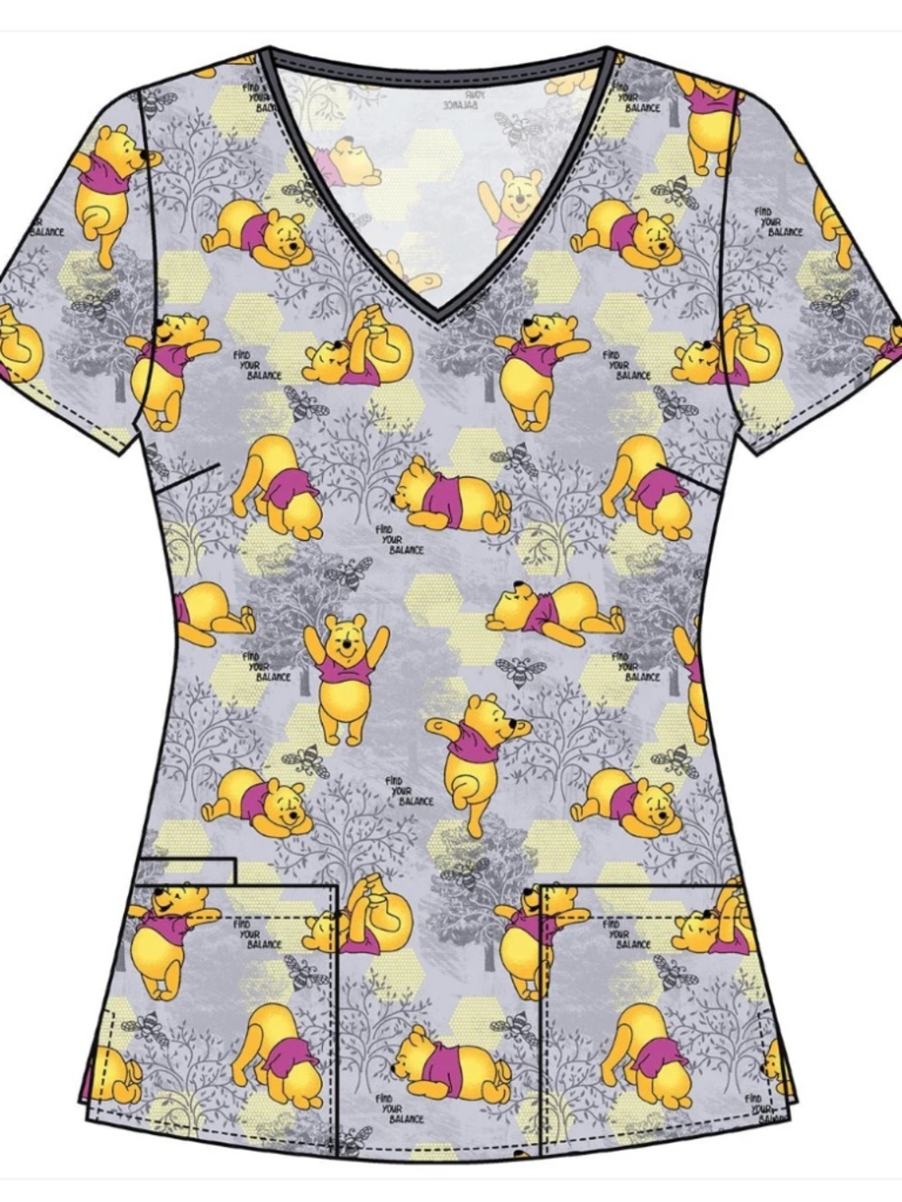 Winnie The Pooh Cherokee Tooniforms Disney V Neck Scrub
